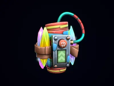 Stylized Crystal Shard Bomb Low-poly 3D model