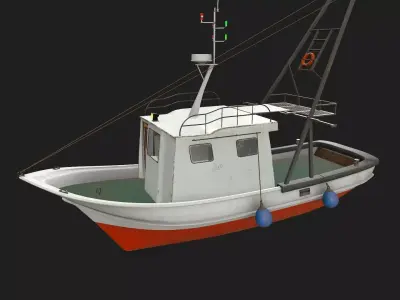 Fishing Boat PBR Low-poly 3D model