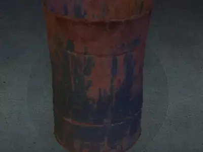 Rusty barrel Low-poly 3D model