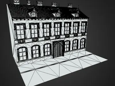 Building in Prague Low-poly 3D model