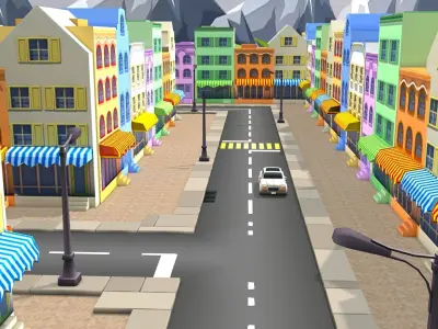 Summer Beach Environment Low-poly 3D model