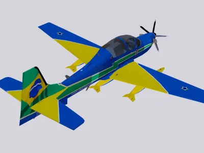 Embraer A-29A EMB 314 Super Tucano EDA 3D model