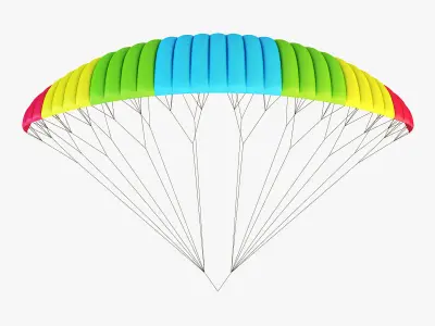 Paraglider v 2 Colorful Parachute 3D model