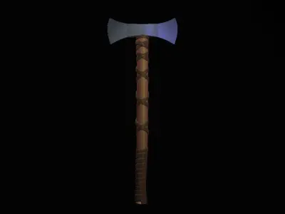 Short War Axe 02 Low-poly 3D model