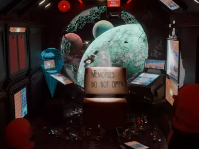 FREE Abandoned Space Station Scene Free 3D model