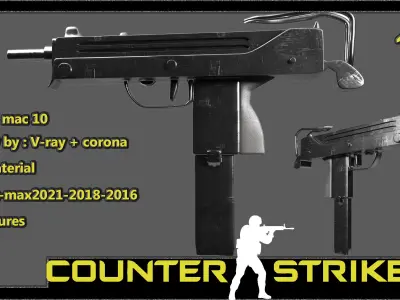4weapons smg in counter strike 3D model