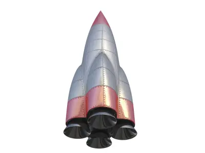 Retro Rocket 3D model