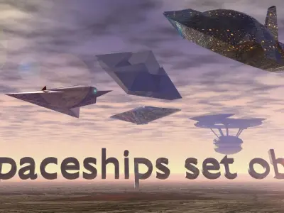 Spaceship set spaceships obi 3D model