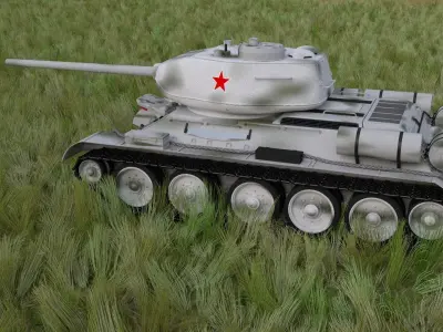 T-34-85 with Interior HDRI Winter Camo 3D model