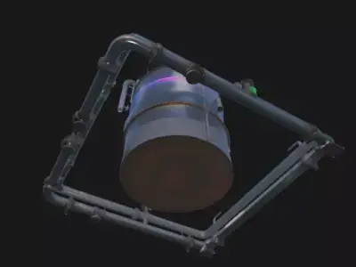 Cyberpunk Industrial Oil Tank - Game Ready 3D Asset PBR Low-poly 3D model
