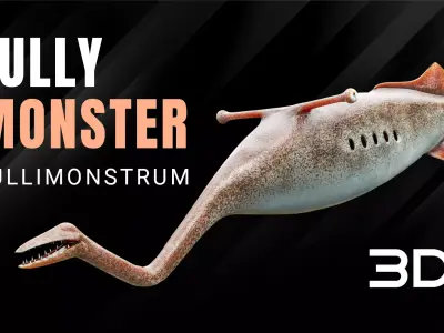 Tully Monster Tullimonstrum Free low-poly 3D model
