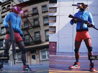 Game ready animated Robot model Murtaugh Free low-poly 3D model