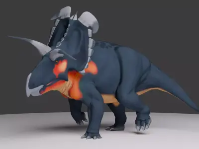 Lokiceratops Low-poly 3D model