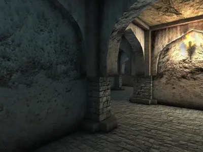 Desert level Low-poly 3D model