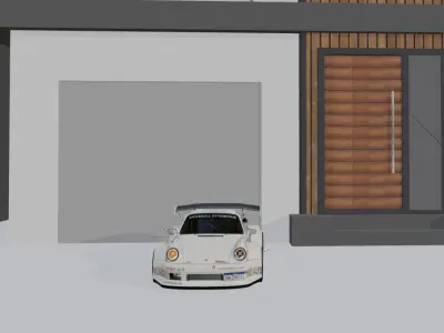 Modern Home with a Porsche tooning japanese style Free 3D model