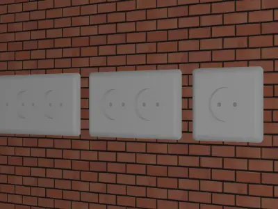 EU Electrical Outlet Free 3D model