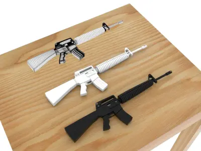 gun modelling Low-poly 3D model