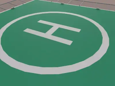 Helipad Square --322-- Low-poly 3D model