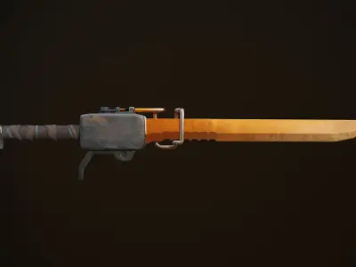 Fiery sword Free low-poly 3D model