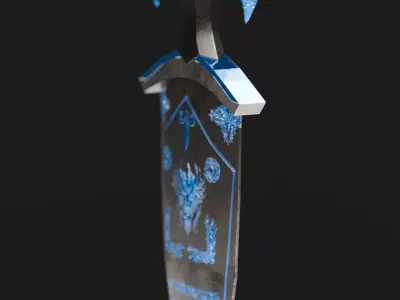 Fantasy Push Dagger Low-poly 3D model