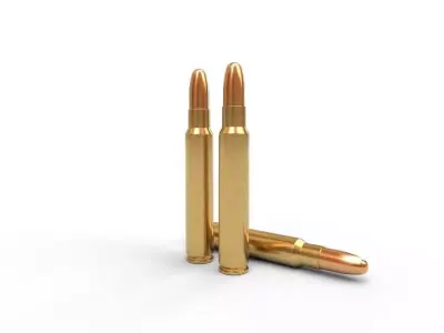 375 Remington Ultra Magnum Ammo Low-poly 3D model