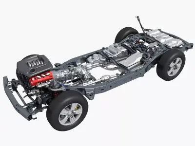 SUV Chassis with Engine 3D model