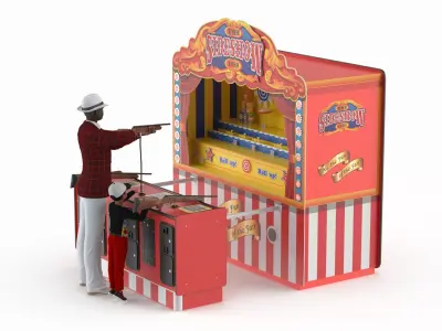 Carnival Shooting Game with Characters 3D model purchase