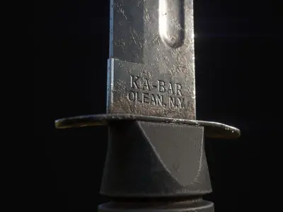 Realistic Game-Ready Combat Knife Low-poly 3D model