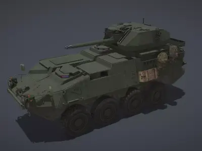 Stryker M1296 Dragoon Low-poly 3D model