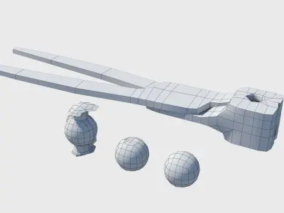 Mold pliers for musket bullets Low-poly 3D model