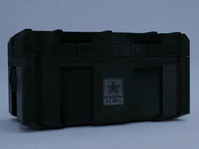Rusty Army Box Low-poly 3D model