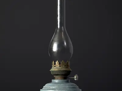 Old Kerosene Lamp 4K Low-poly 3D model