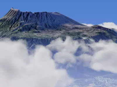 Clouds island with above it 3D model
