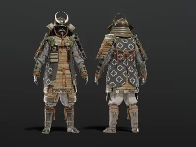 MEDIEVAL Japanese Samurai Rigged 3D model
