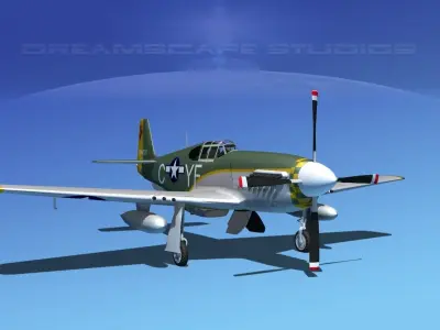 North American P-51B Mustang V05 3D model