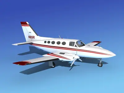 Cessna 414A Chancellor V08 3D model