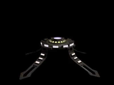 SCIFI alien spaceship Low-poly 3D model