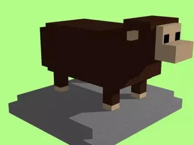 VOXEL SHEEP - MODEL 3 Low-poly 3D model