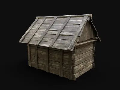 FARM DOG HOUSE HOUND VILLAGE COTTAGE SHEPHERD ANIMAL HUT Free low-poly 3D model