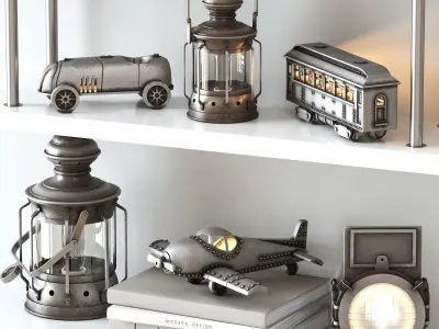 Decorative set shelf 3D model