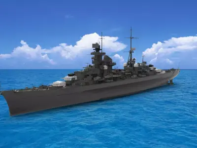 warship 3D model