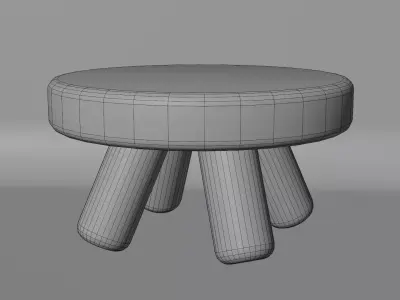 3D Model of Modern Striped Stool with Purple Detailing Free low-poly 3D model