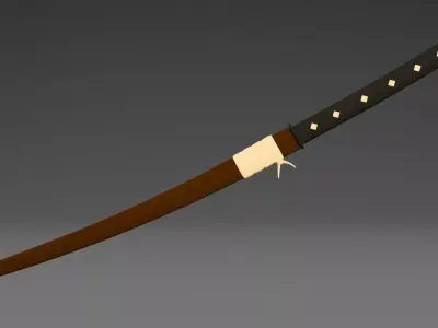 Katana Sword Japanese Samurai Weapon 3D Model Low-poly 3D model