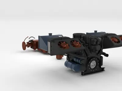Panzer Tiger Engine and Transmission 3D model