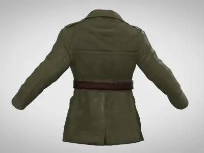 jacket military trench coat Low-poly 3D model