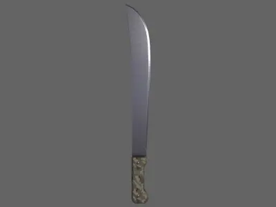 PBR Machete Low-poly 3D model