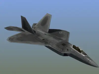 F-22 Stealth Fighter Low-poly 3D model