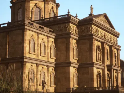 Modular English Mansion Environment Low-poly 3D model