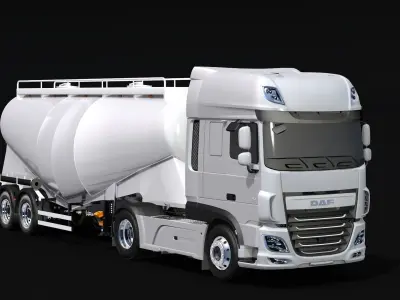 2018 DAF 106 XF EURO 6 4X2 Cement Trailer 3D model