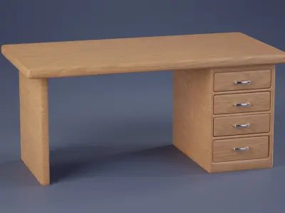 Stylized Office Desk Free 3D model